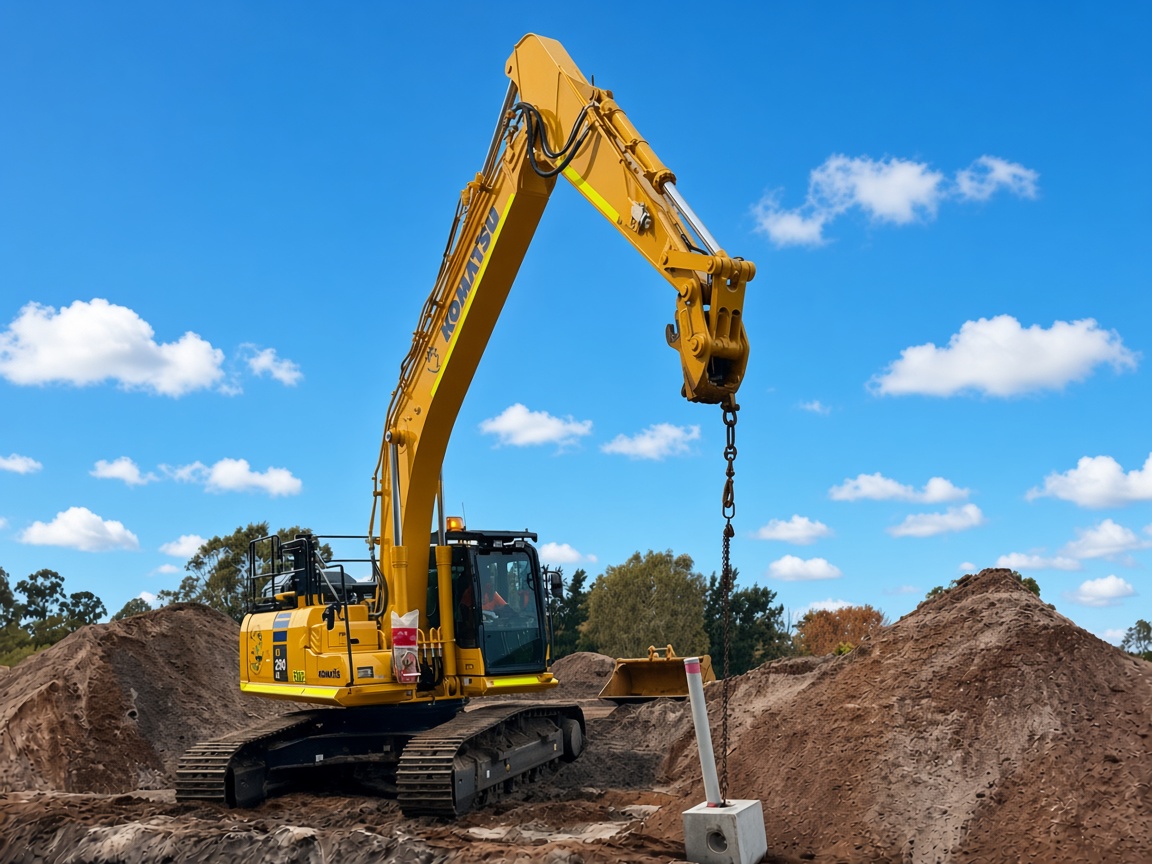 Excavators on a civil earthworks project