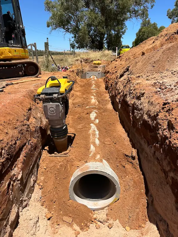Stormwater infrastructure construction in Gin Gin