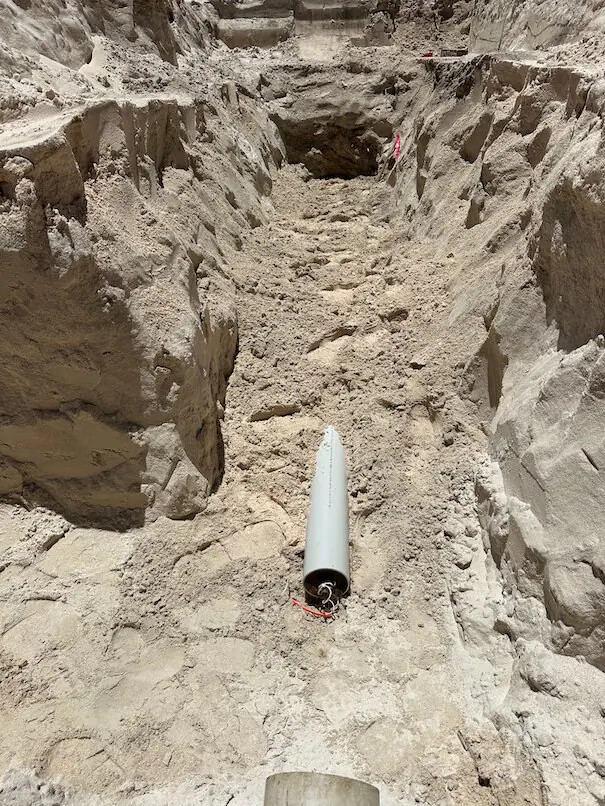 Sewer pipe installation at Beachridge 7A, Jurien Bay