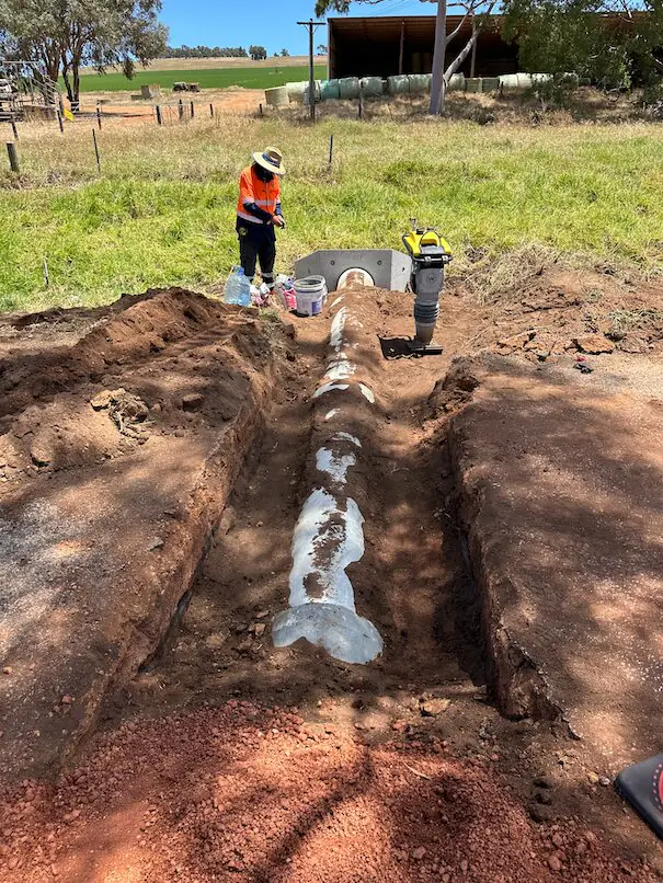 Stormwater drainage upgrade excavation on Cheriton Road, Gin Gin