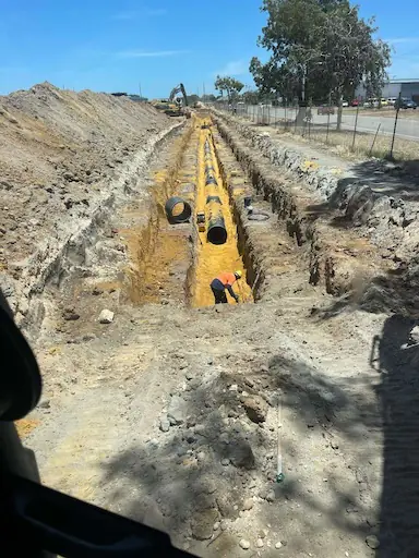 Backfill and inspection works on Bellevue metro rail drainage